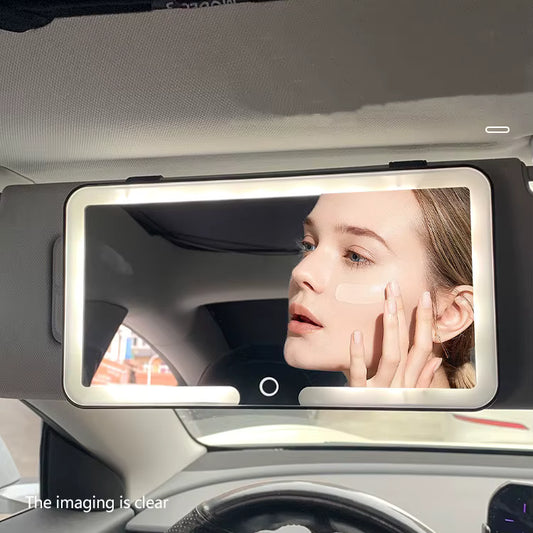 LED Car Sun Visor Vanity Mirror with 3 Light Modes and USB Charging